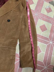 Brown Double-Breasted Long Coat