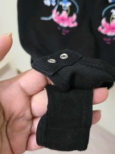 Black Embroidered Bodysuit