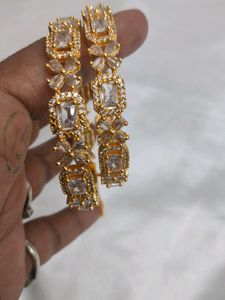 American Diamond Gold Bangles