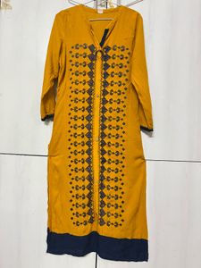 yellow office Kurti