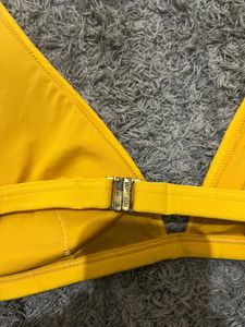 Yellow Halter Bikini Set with Buckle Closure
