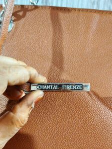 Chic Orange Leather Tote Bag