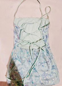 Sparkling aqua Teal Mini Dress