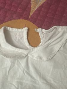Cute White Baby Dress with Butterfly Embroidery