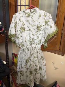 the perfect green white frock
