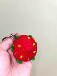 Handmade Crochet Strawberry Keychain-2