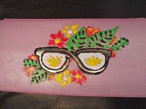 Hand-Painted Pink Glasses Case