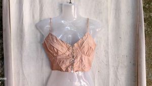 I. Crinkled Cami Top with Button Detail