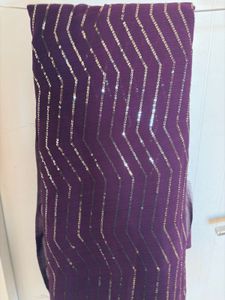 Farewell party georgette purple saree
