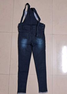 Ripped Denim Overalls