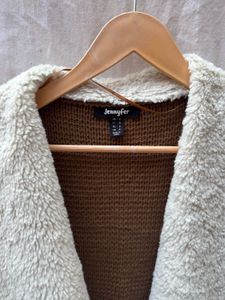 Brown Faux Shearling Cardigan