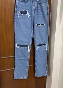 Primark Women's Distressed Ripped Denim Jeans