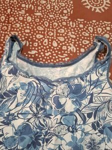 Blue Floral Sleeveless Dress