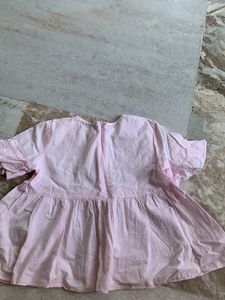 Pink Embroidered Cotton Kurta