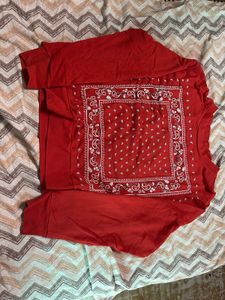 Red Long Sleeve Top