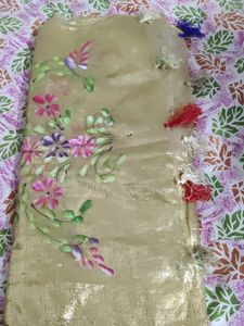 Hand Painted Golden Stole