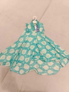 Blue Printed Kurta Set for Girls
