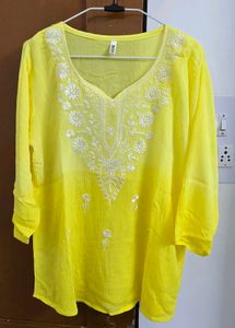 Embroidered ombre Yellow Kurta