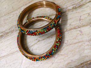 Vibrant Crystal Bangle Set