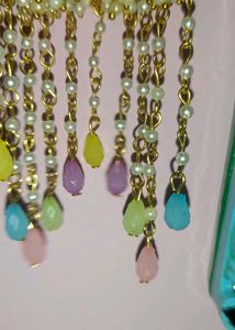 Boho Beaded Hoop Earrings with Charms