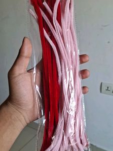 red and pink pipe cleaners