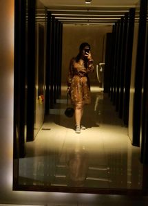 Brown Floral Print Dress