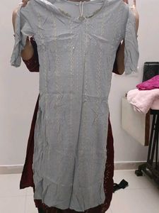 Stylish Grey Kurta with Embellishments