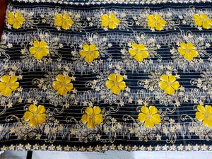 🇳🇿💫🎀Elegant Black &amp; Gold Floral Print Saree