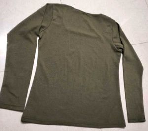 Olive Green Long Sleeve Top