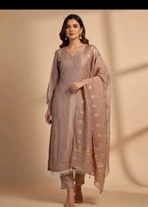 Mauve Silk Suit 3pc XL