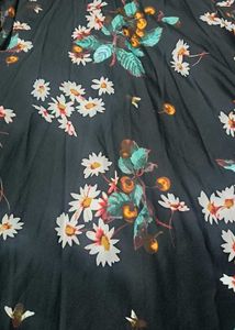 Floral Print Black Ethnic Gown 'M' SIZE