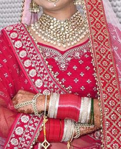 Stunning magenta red mix  Bridal Lehenga