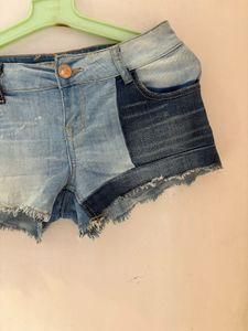 Stylish Patchwork Denim Shorts