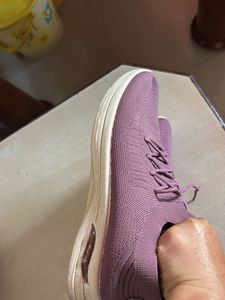 Lavender Knit Lace-Up Sneakers
