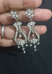 Silver Jarkan Party Wear Earrings