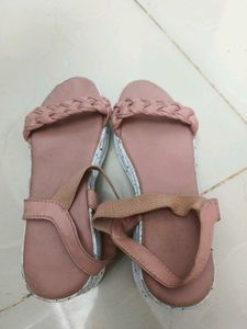 Stylish Pink Braided Strap Sandals