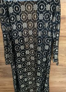 Elegant Black &amp; Gold Embroidered cardigan