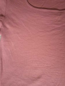 Chic Rose Pink Square Neck Top