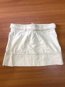 Cream Cargo Mini Skirt with Belt