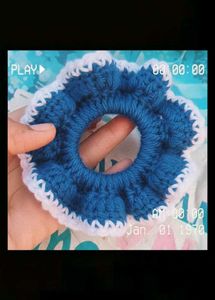 Crochet Flower Hair Tie Scrunchies