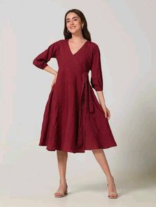 🍷Burgundy Wrap Dress