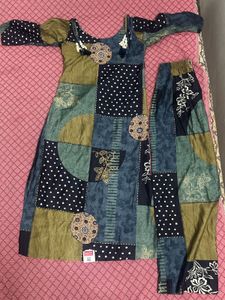 Bohemian Patchwork Kurta and Pants Set