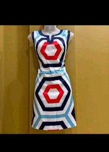 Geometric Print Sleeveless Dress