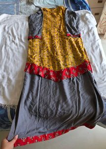 Yellow Printed Kurta