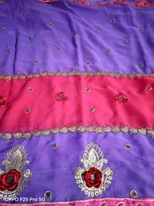 Purple Beautiful Saree