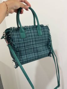 Turquoise Woven Bag