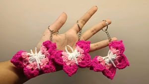 Crocheted Butterfly Keychain (1 piece)