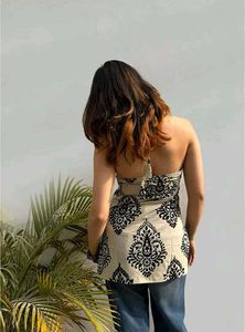 Boho Paisley Print Halter Neck Kurti