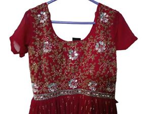 Exquisite Red Embellished Gown