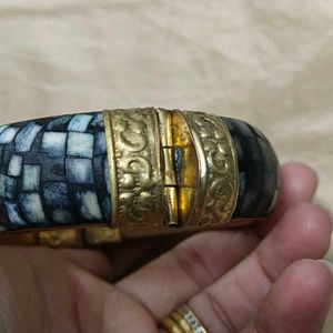 Vintage Mosaic Brass Bangle